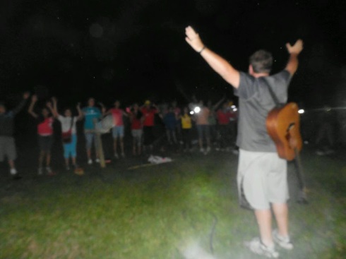 Night time worship service with Mr Clay